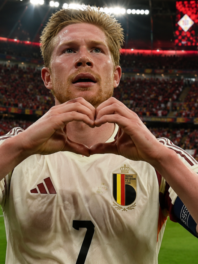 Kevin De Bruyne celebrating goal Belgium vs New Zealand 2026