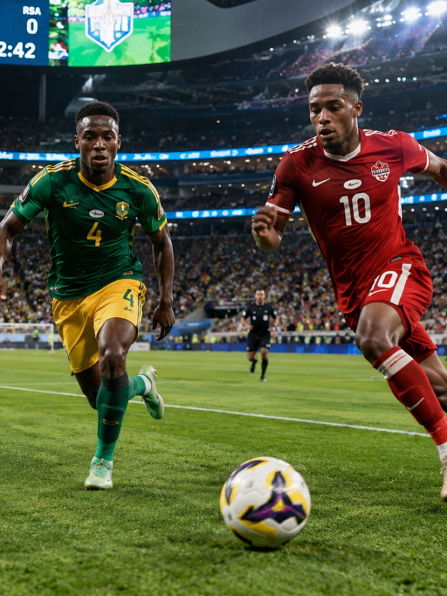 South Africa vs Canada soccer match at SoFi Stadium