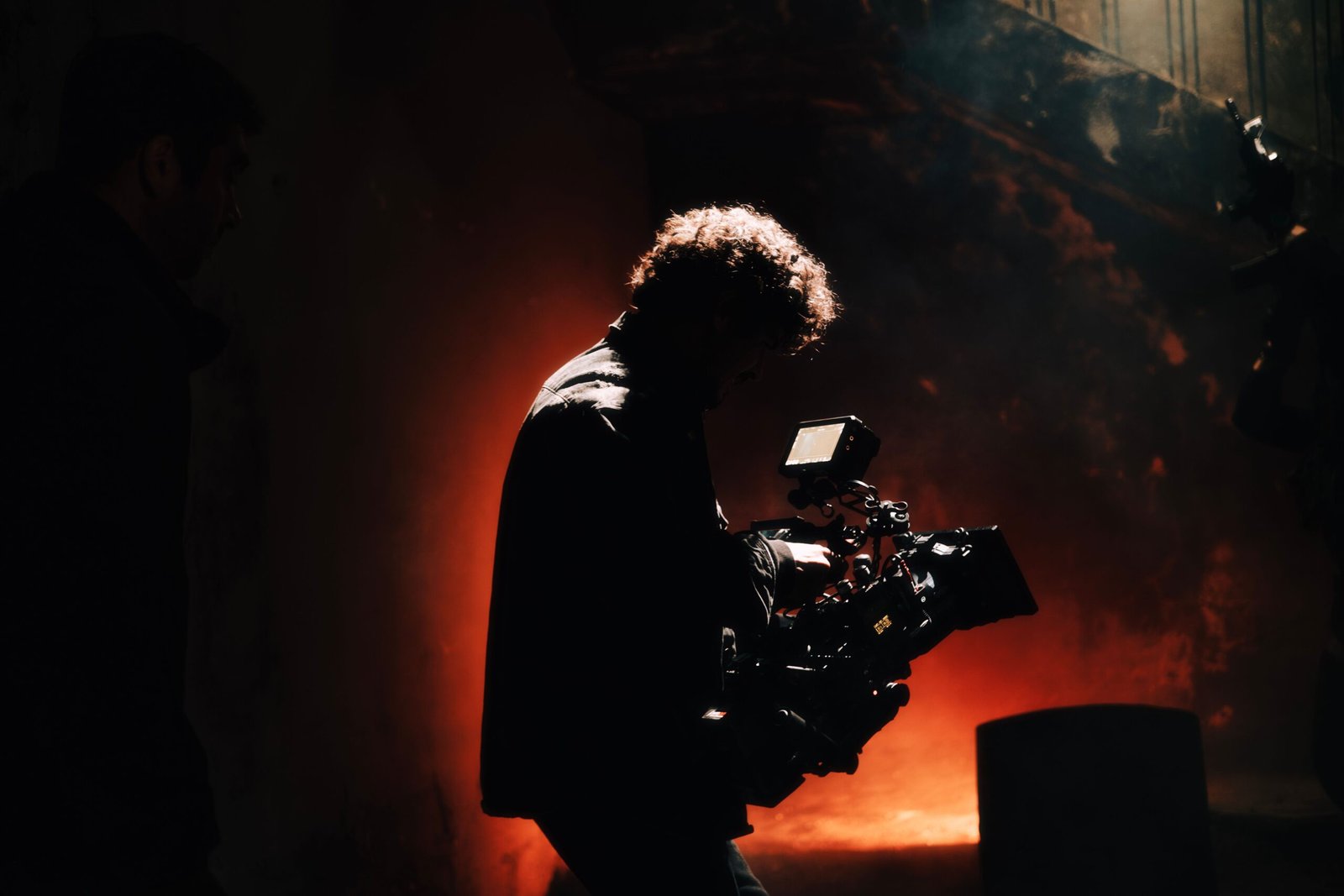 A professional entertainment industry photograph capturing cinematic production camera cranes representing how the Army of Shadows thriller series cast configuration is staged