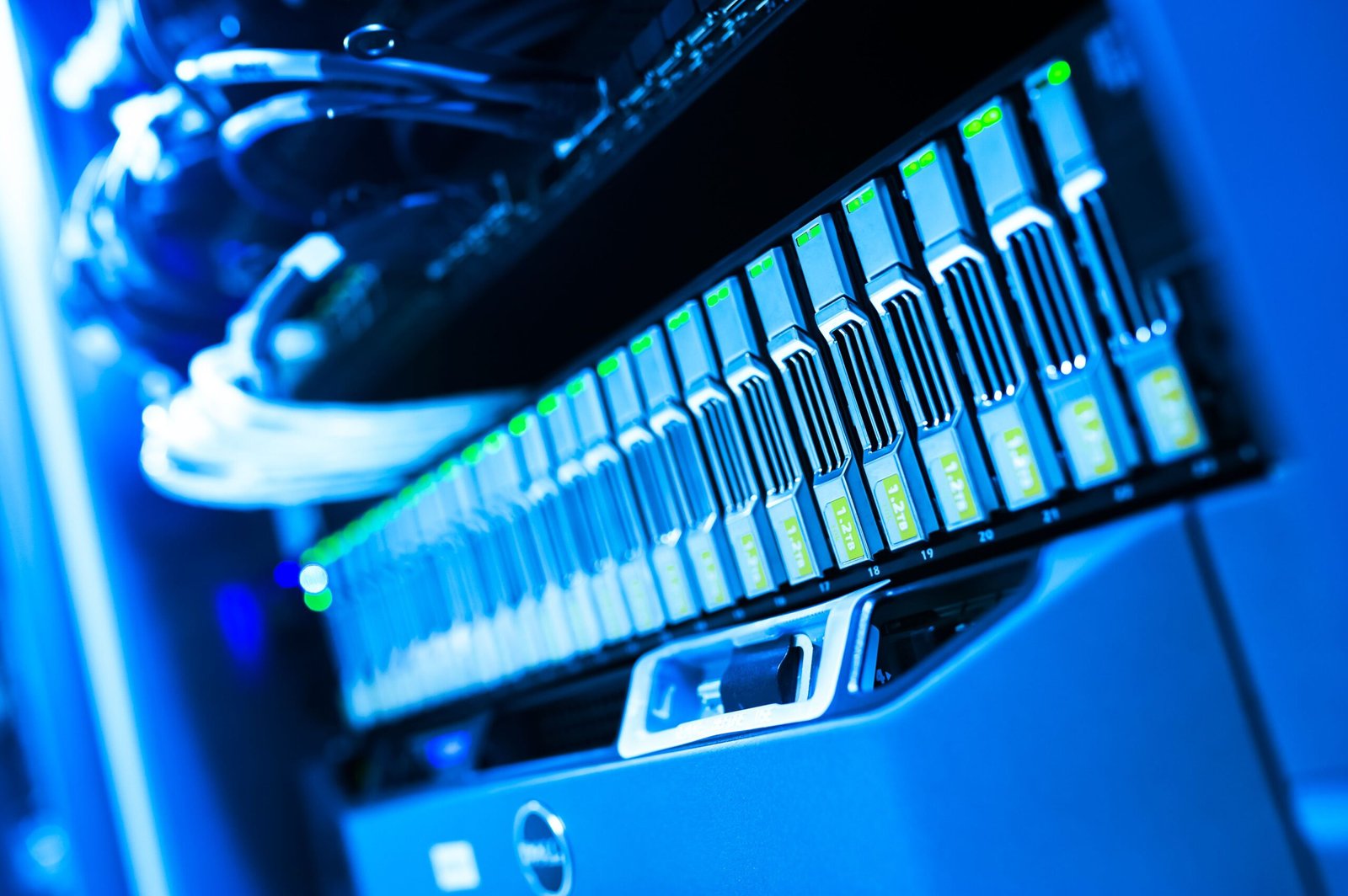 A professional industrial technology asset capture displaying rows of operational hosting server chassis representing how the Blackstone Northern Virginia data center consolidation manifests