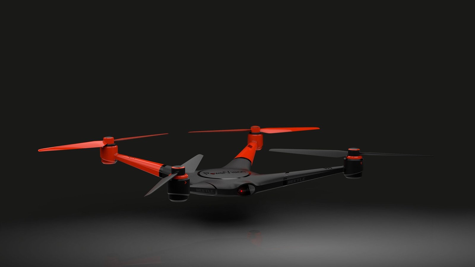A professional modern studio rendering of a high-tech sleek electric vertical takeoff aircraft positioned inside an industrial hangar structure.
