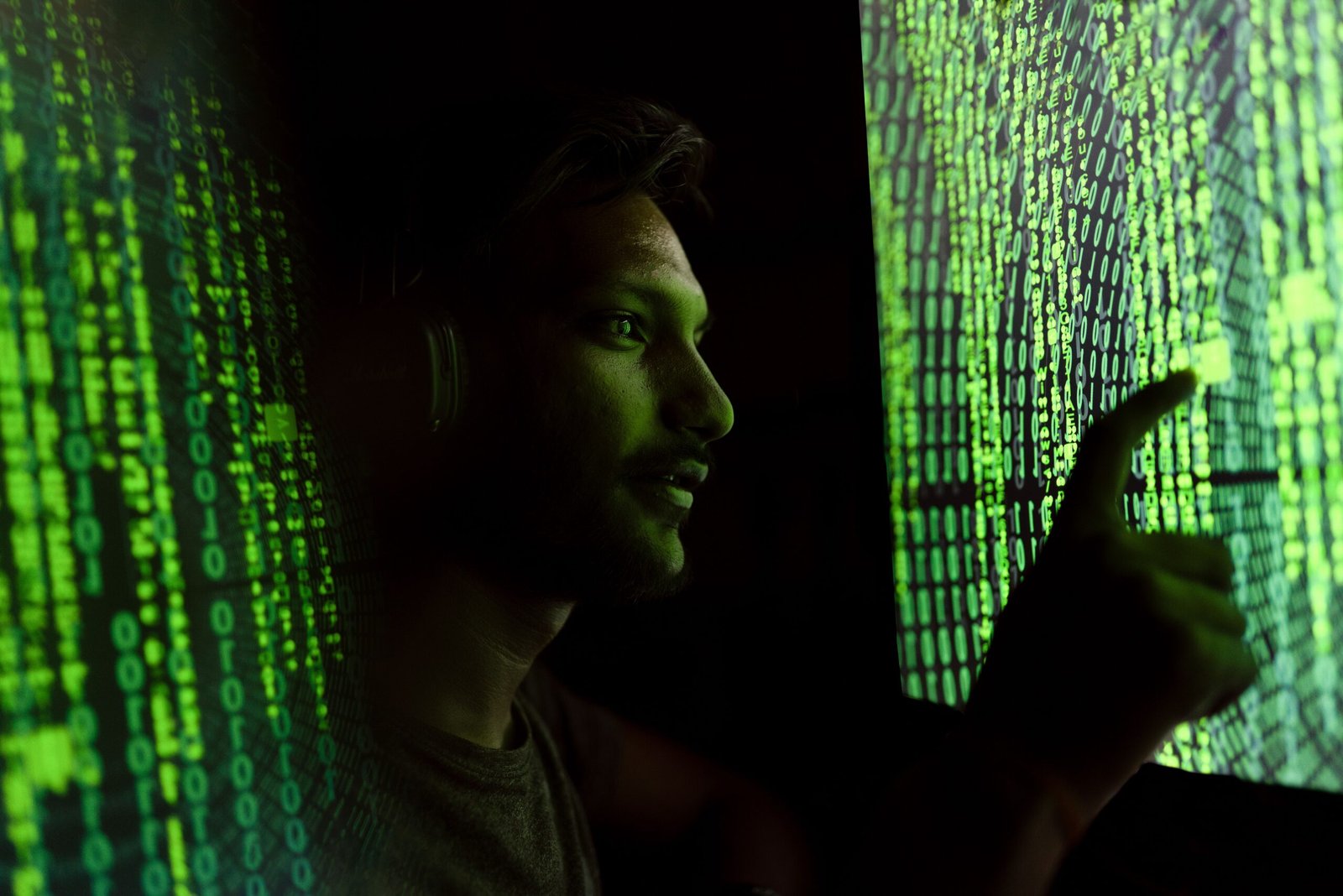A professional digital privacy photograph capturing interconnected code interfaces representing how the Magnet cybersecurity iPhone exploit litigation develops