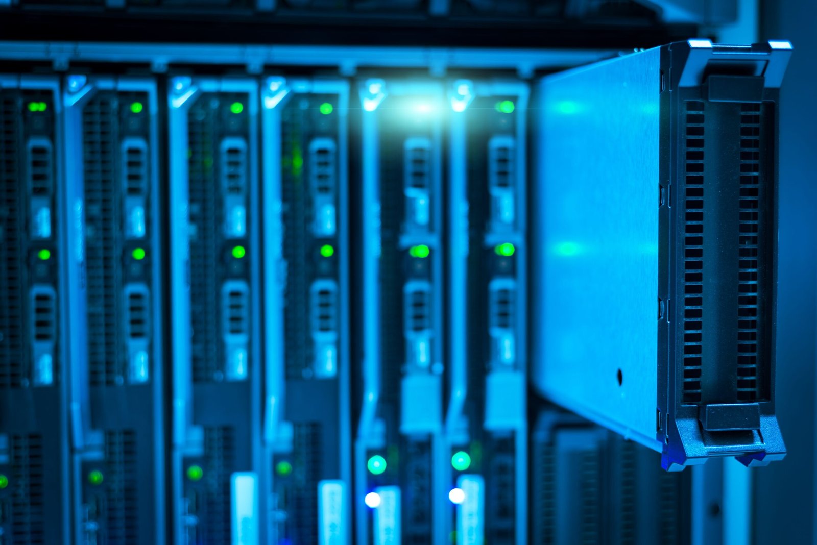 A professional technology journalism photograph capturing massive enterprise server arrays inside an automated cloud data center representing how Microsoft finalizes Stargate AI supercomputer grids