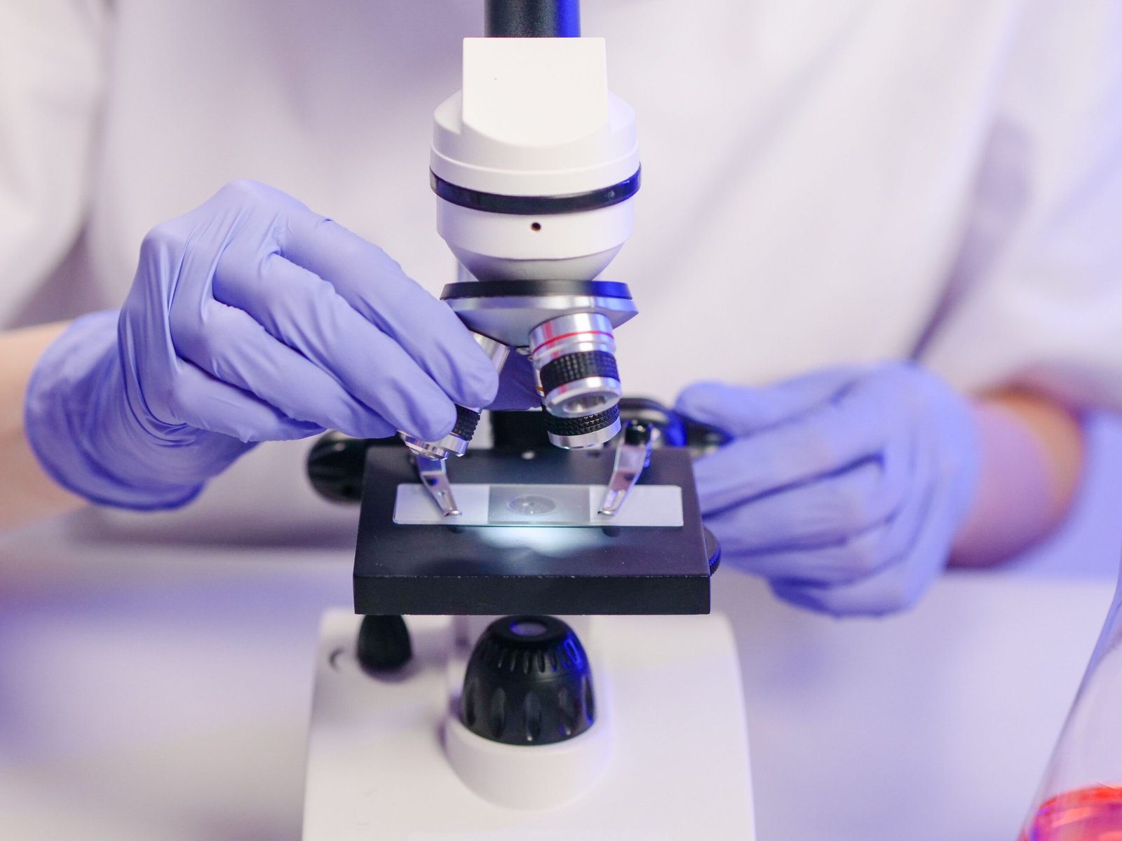 A professional environmental safety photograph capturing lab research tools representing the response to the NYC Upper East Side Legionnaires disease outbreak