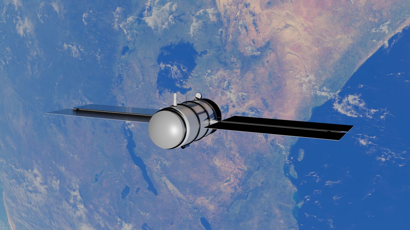 3D visualization of orbital satellite data center nodes beaming optical neural data streams down to Earth cloud computing hubs