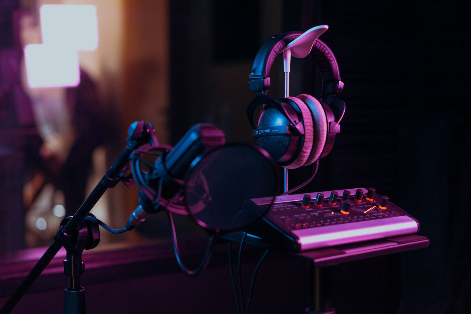 Digital audio workstation timeline displaying AI generated music waveform tracks with sound synthesis equalizer overlays